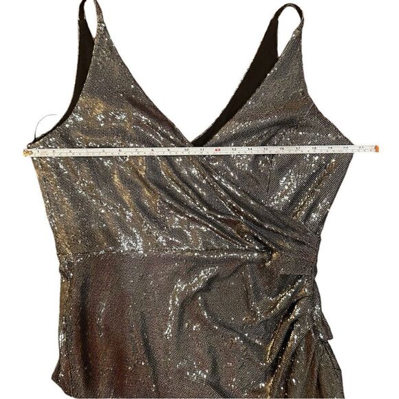 Dress the Population Jordan Gunmetal Sequin Gown Size  XL - Picture 13 of 16